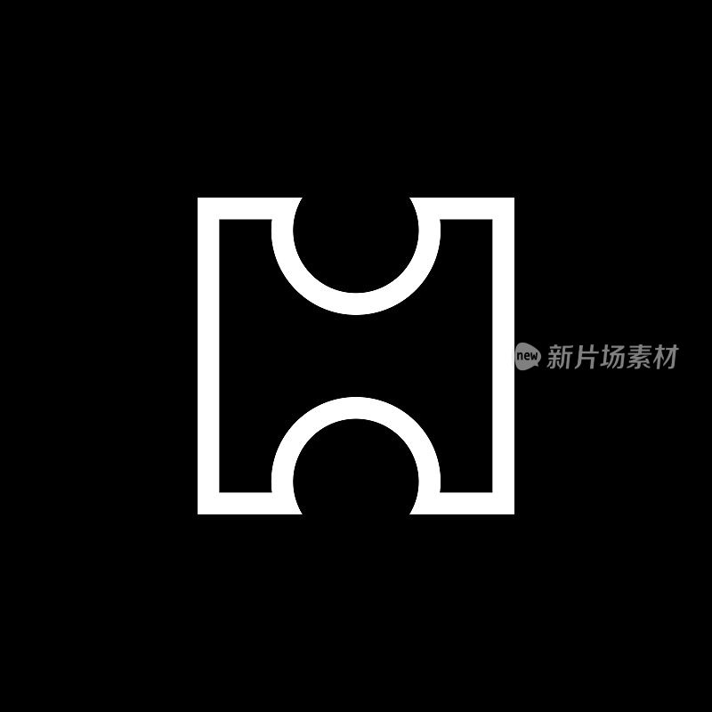 字母H实心标志