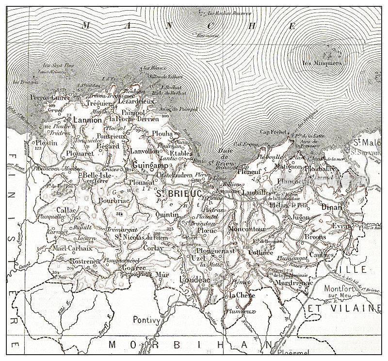 古法国地图C?tes-d'Armor (département)