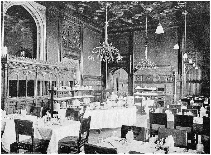 伦敦古色古香的照片:议会大厦餐厅