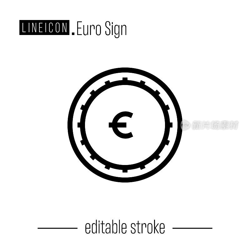 欧元符号线图标