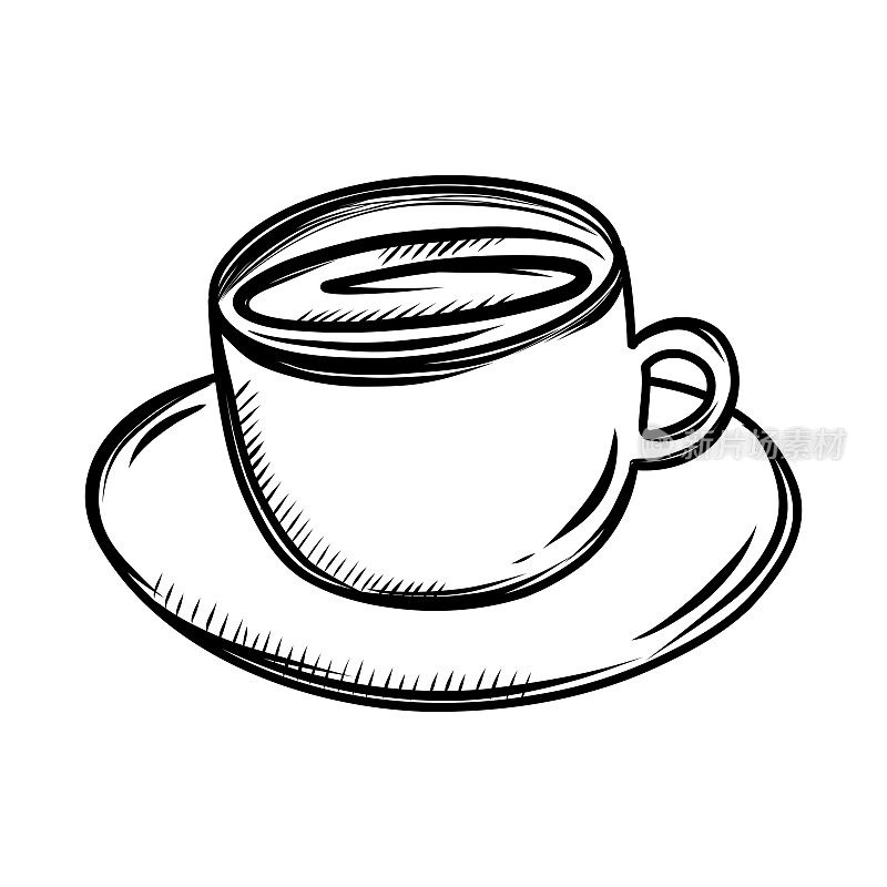 手绘咖啡杯图标