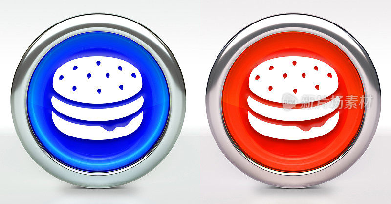 汉堡图标上的按钮与金属环