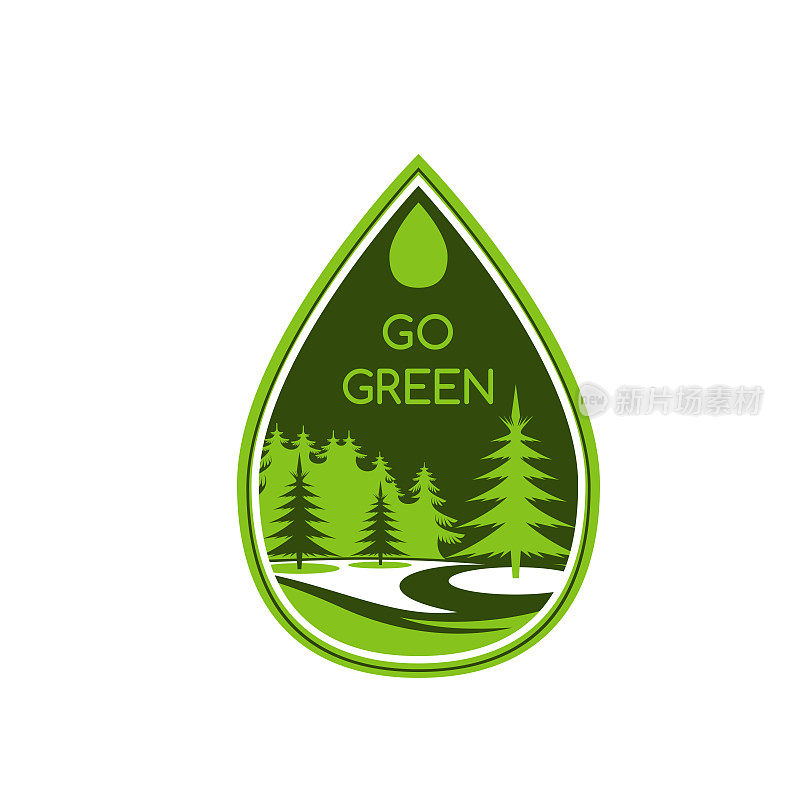 绿色生态树生态环境矢量图标