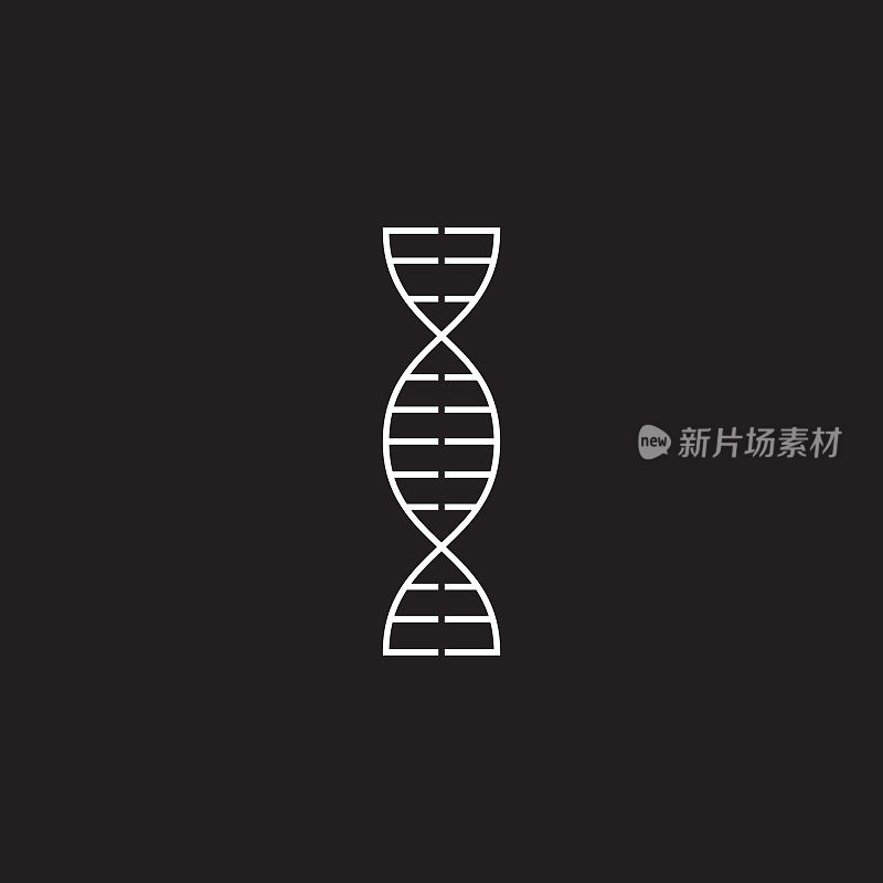 DNA线图标，轮廓矢量标志，线形象形孤立上