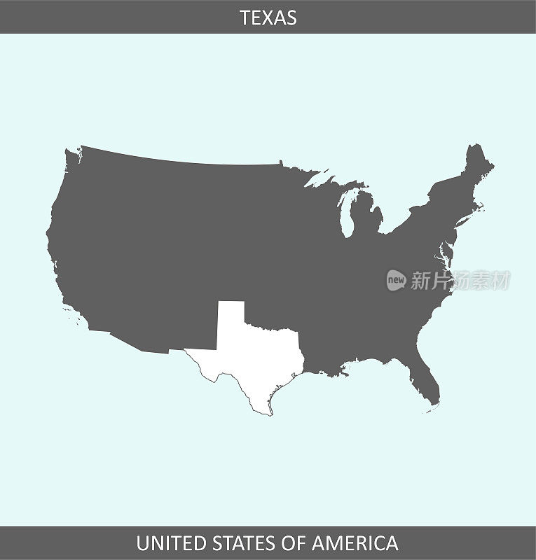 美国德克萨斯地图