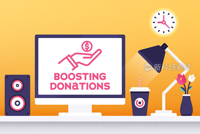 矢量插图概念,促进捐赠