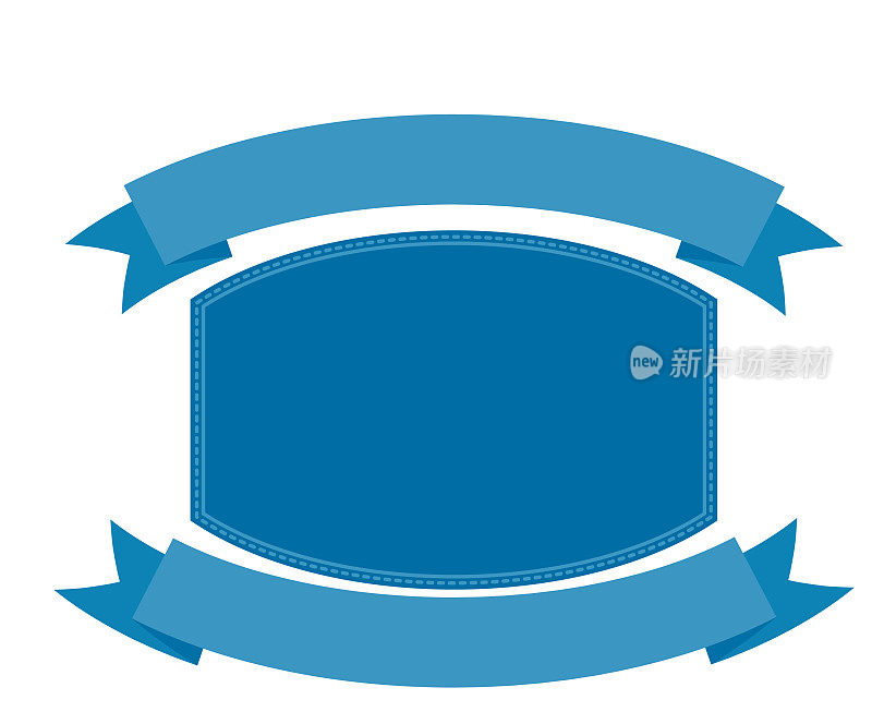 空白复古标签徽章与丝带横幅