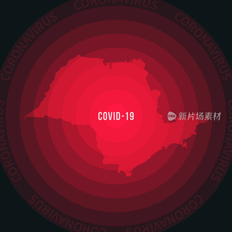 圣保罗COVID-19传播地图。冠状病毒爆发