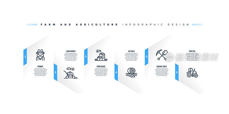与农场和农业关键字和图标的信息图表设计模板