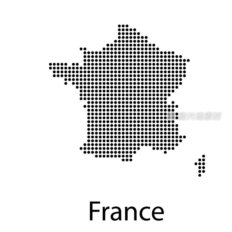 矢量地图的法国与地区和城镇
