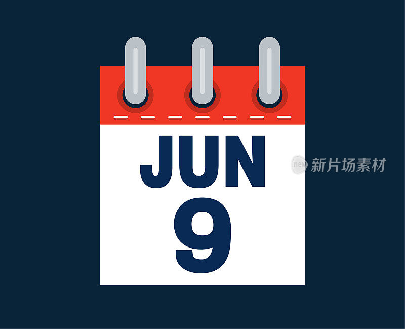 这个月的日历日期是6月9日