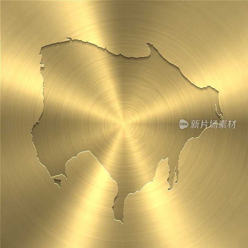 杰尔巴地图上的金色背景-圆形拉丝金属纹理