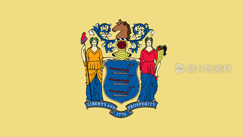 新泽西州国旗Eps文件-新泽西州矢量文件的国旗