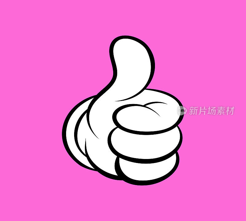 大拇指卡通风格的绘画