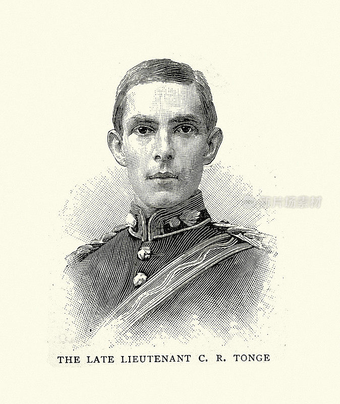 维多利亚时代的英国士兵，塞西尔·理查德·汤奇中尉，孟买工兵队，19世纪90年代19世纪