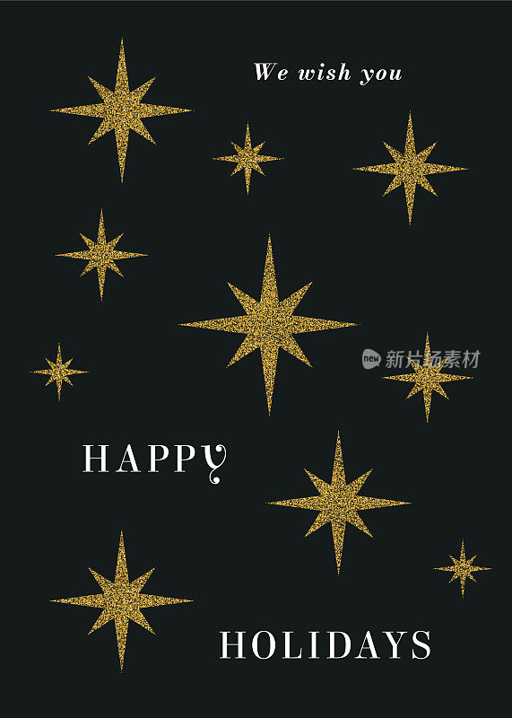 快乐的节日贺卡与现代几何背景。