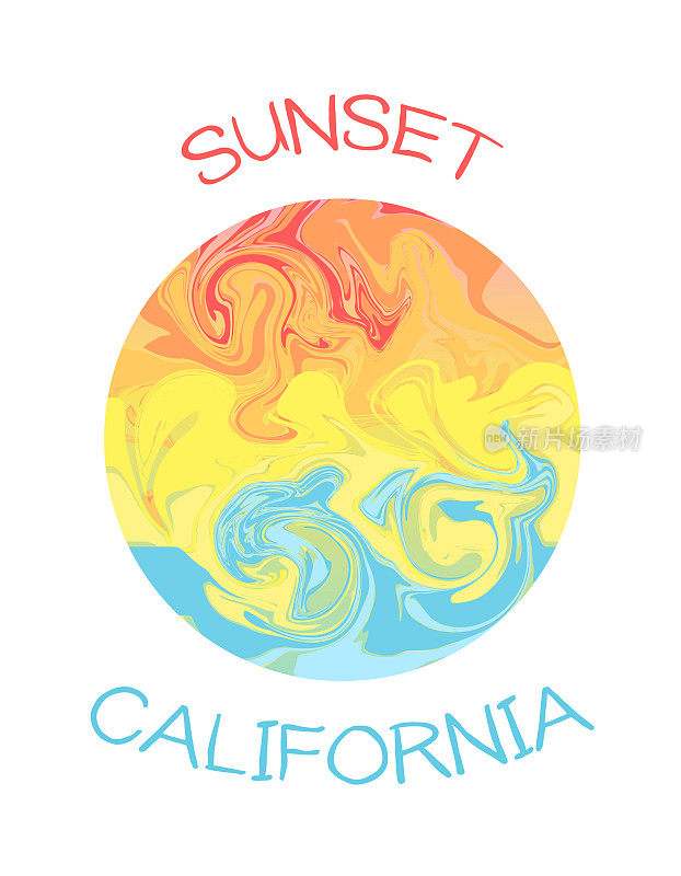 加州的日落和海滩