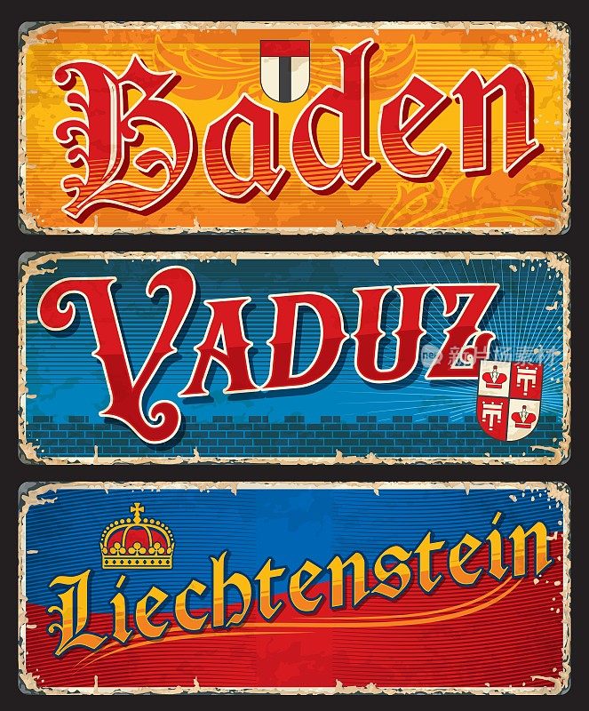 巴登，瓦杜兹，列支敦士登，瑞士城市车牌