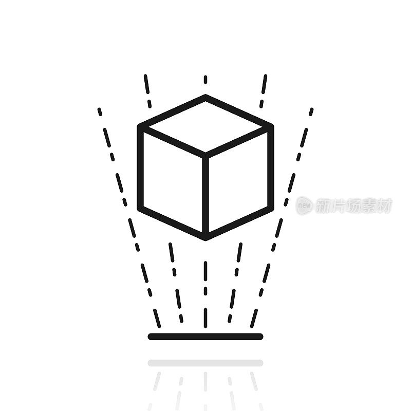 全息图。白色背景上反射的图标