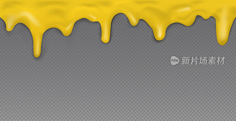 黄色流动焦糖，没有背景，全景透明模板-矢量