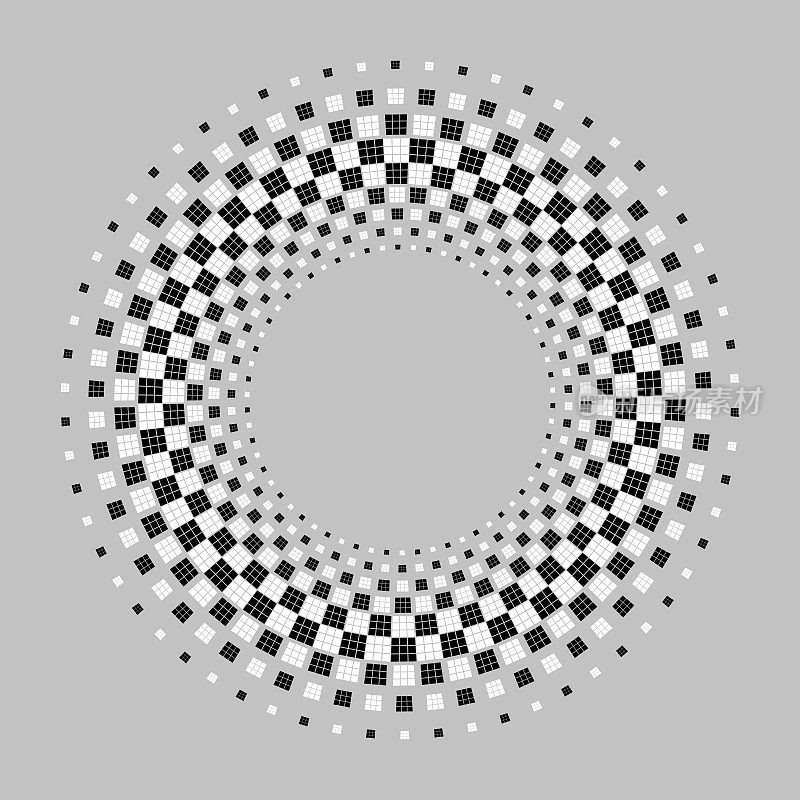 方格的圆形图案