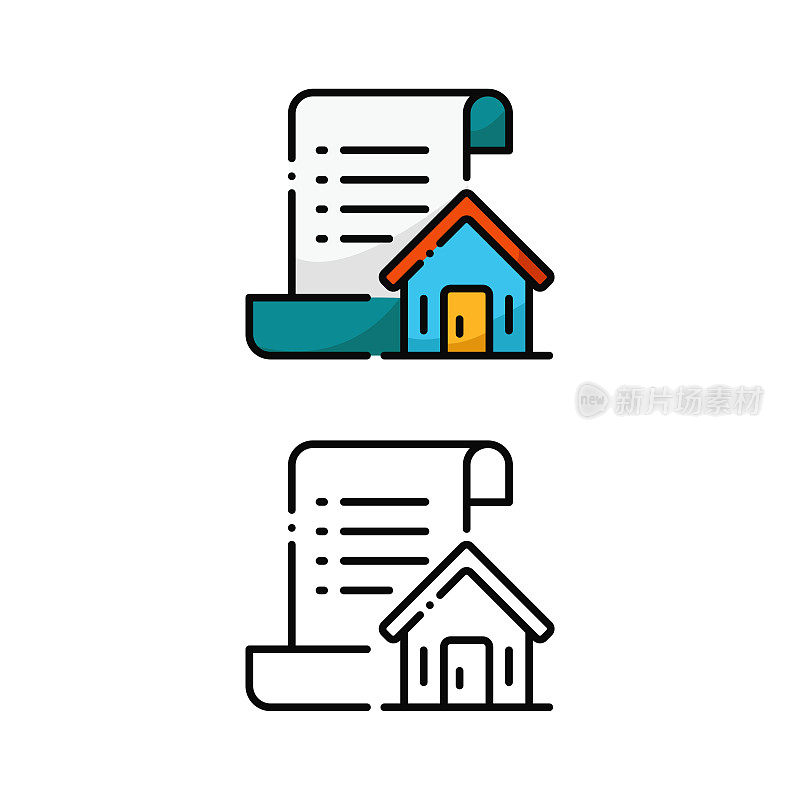 居家档房地产商业图标设计有两种变化的颜色