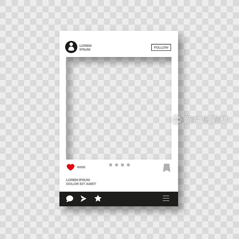 用于社交媒体设计的相框。后模板框架。插入你的图片