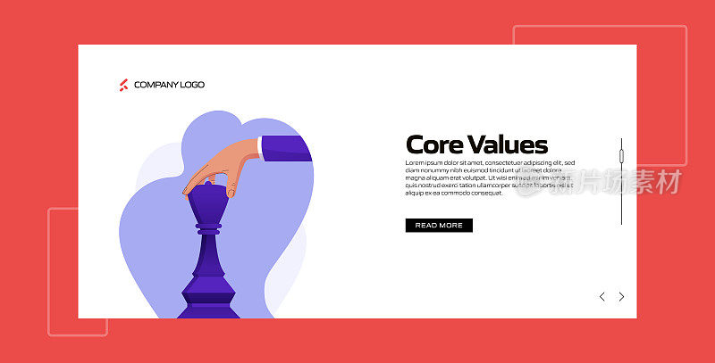 核心价值概念矢量插图网站横幅，广告和营销材料，在线广告，业务演示等。