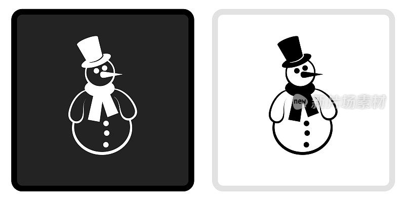 雪人图标上的黑色按钮与白色滚动