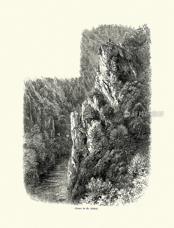 19世纪的德国,黑森林,阿尔塔尔的一角