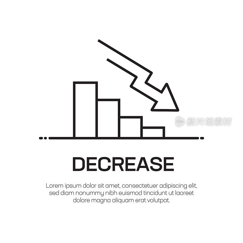 减少矢量线图标-简单的细线图标，优质的设计元素