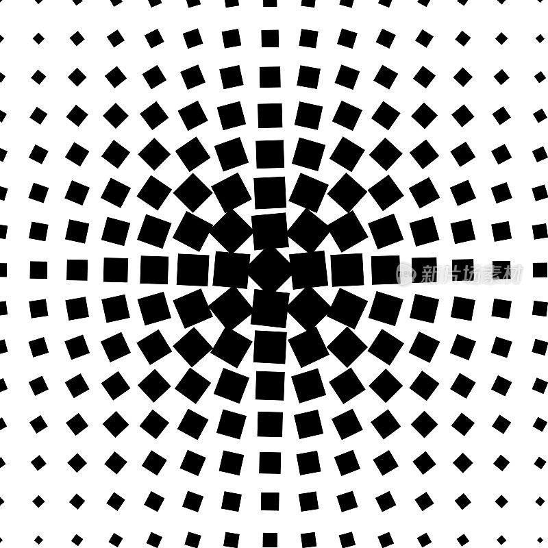 矩阵的旋转和缩放固体正方形在白色