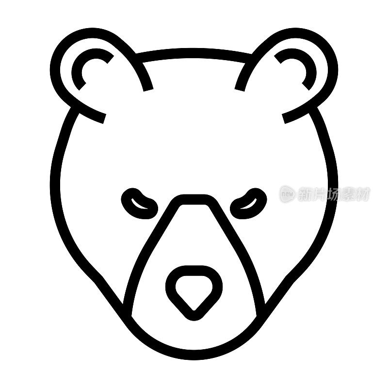 熊市线图标，轮廓符号矢量插图
