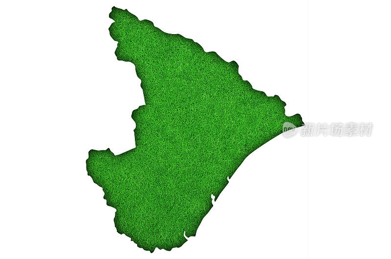绿色毛毡上的Sergipe地图，