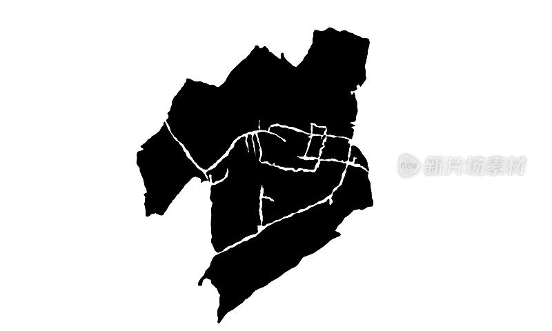 荷兰莱顿市地图剪影