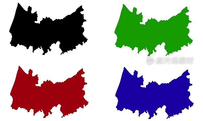 葡萄牙科英布拉市的剪影地图