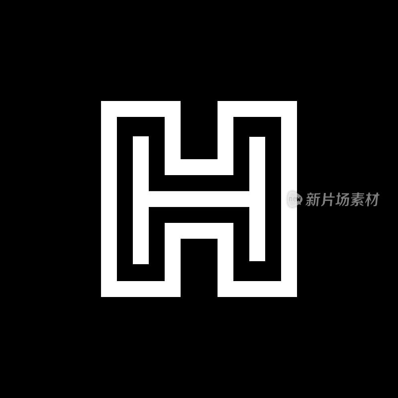 字母H实心标志