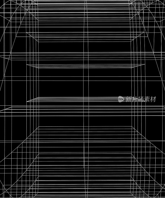 抽象透视线网格元体材质技术图案背景