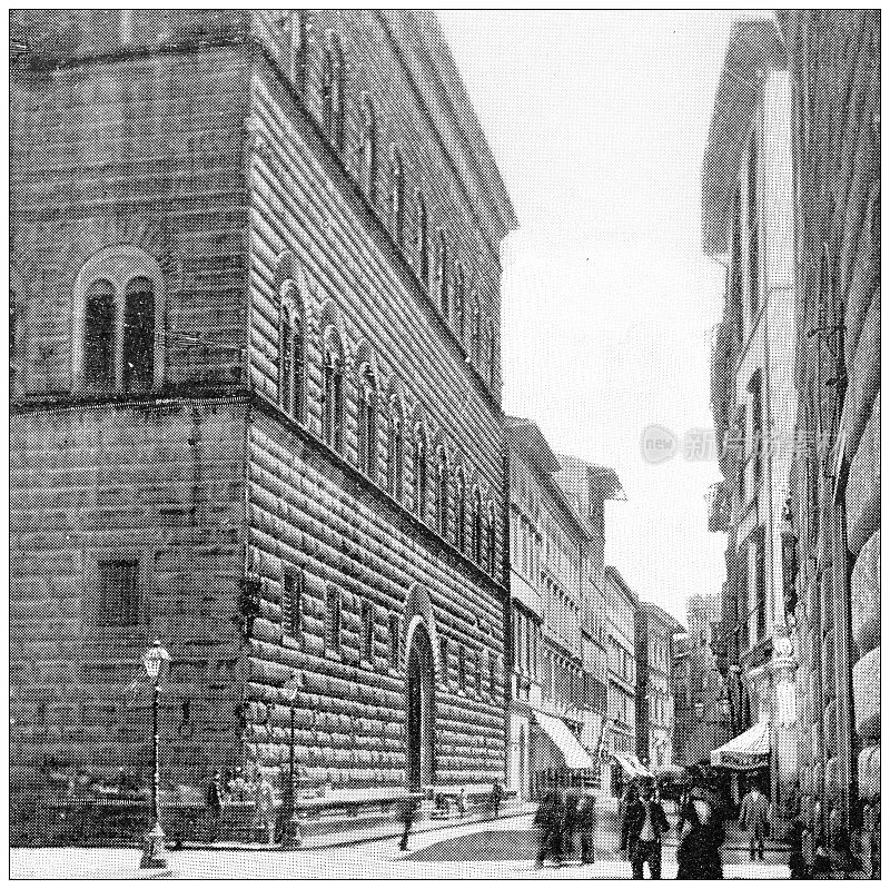 佛罗伦萨和托斯卡纳的古董旅行照片:斯特罗齐宫