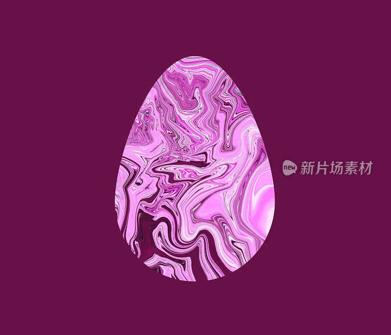 大理石纹理的粉红色鸡蛋孤立在紫红色的背景色。时尚现代的明亮色彩。庆祝卡。设计元素。奢侈品艺术数码屏幕。虚拟现实。复活节快乐海报。的生活。