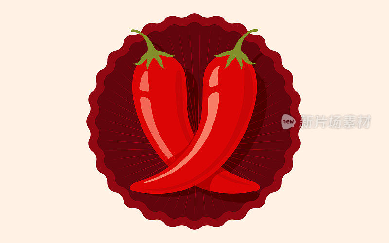 向量辣椒。矢量标志墨西哥胡椒或辣椒。泰国菜或墨西哥菜的辣椒