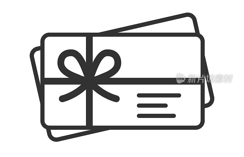 信用卡堆叠彩带礼品卡图标