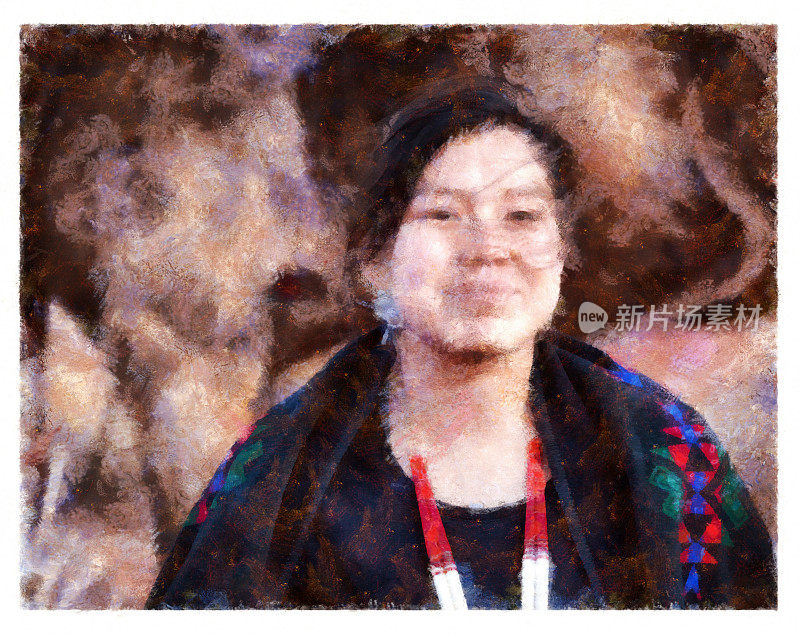 开朗的纳瓦霍女人-数码照片处理