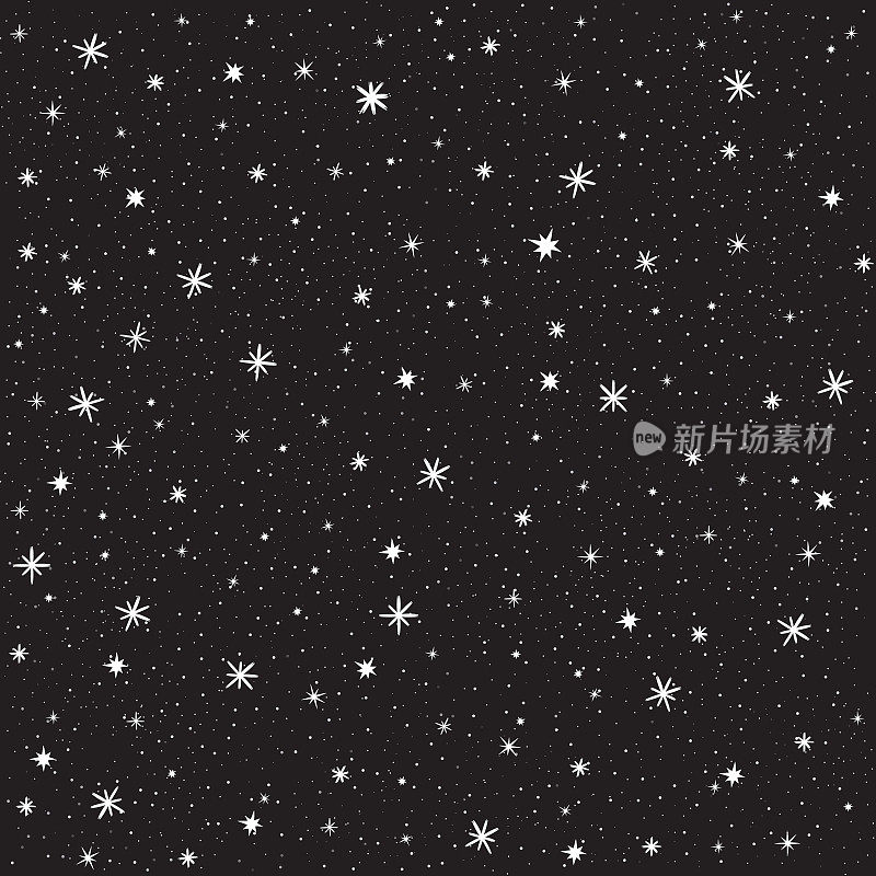 无缝模式背景与夜空和星星