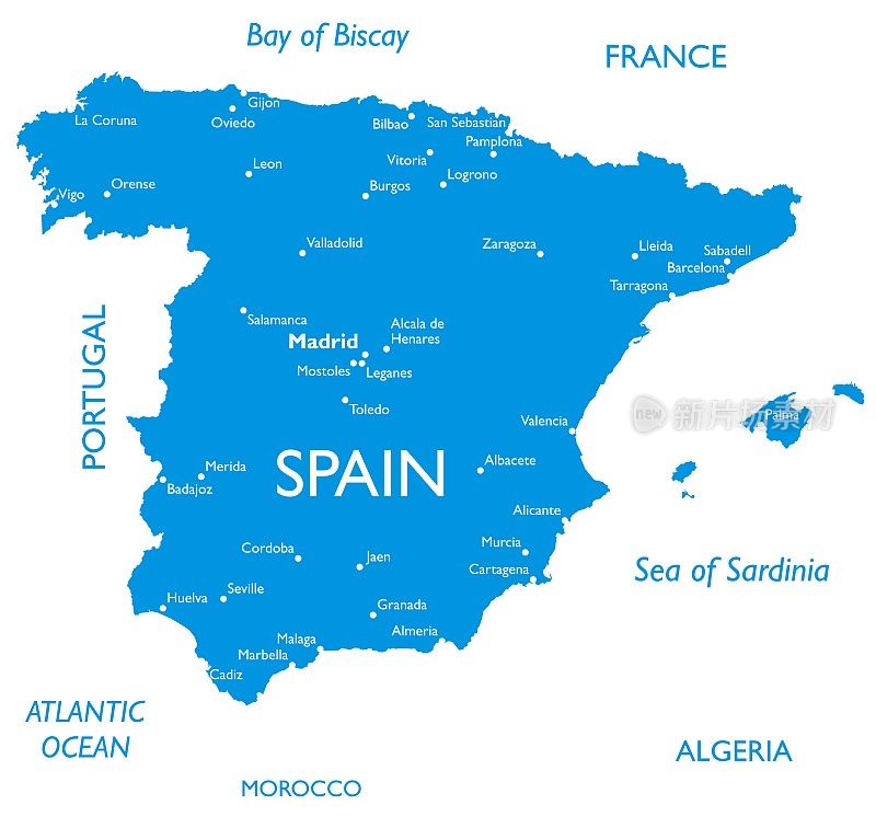 西班牙矢量地图