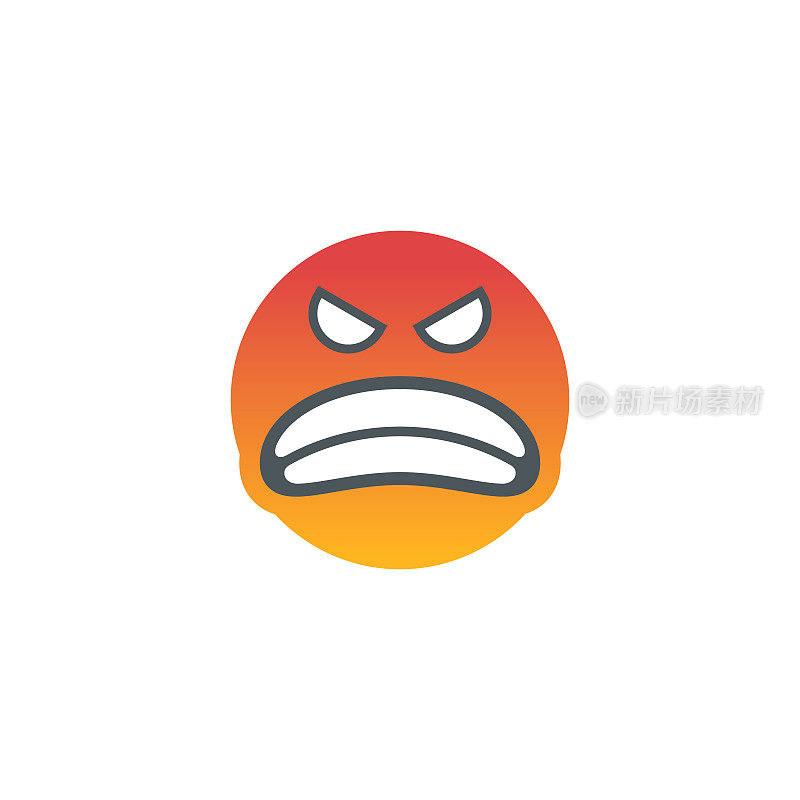 可爱的表情，愤怒的脸图标