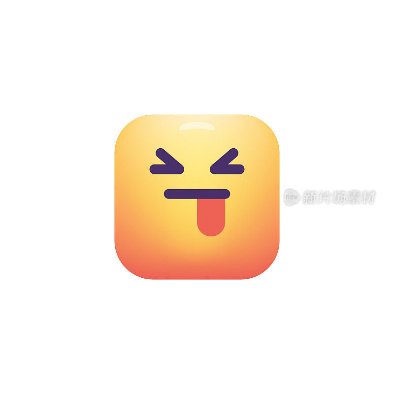 Emoticon设计立方体形状颜色渐变