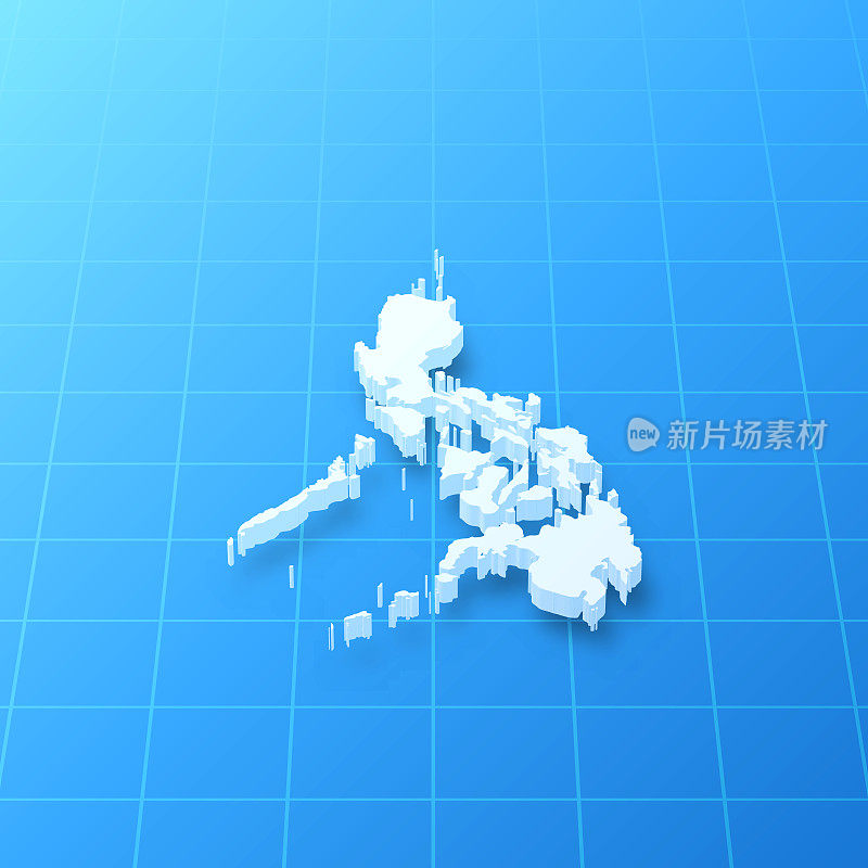 菲律宾3D地图上的蓝色背景