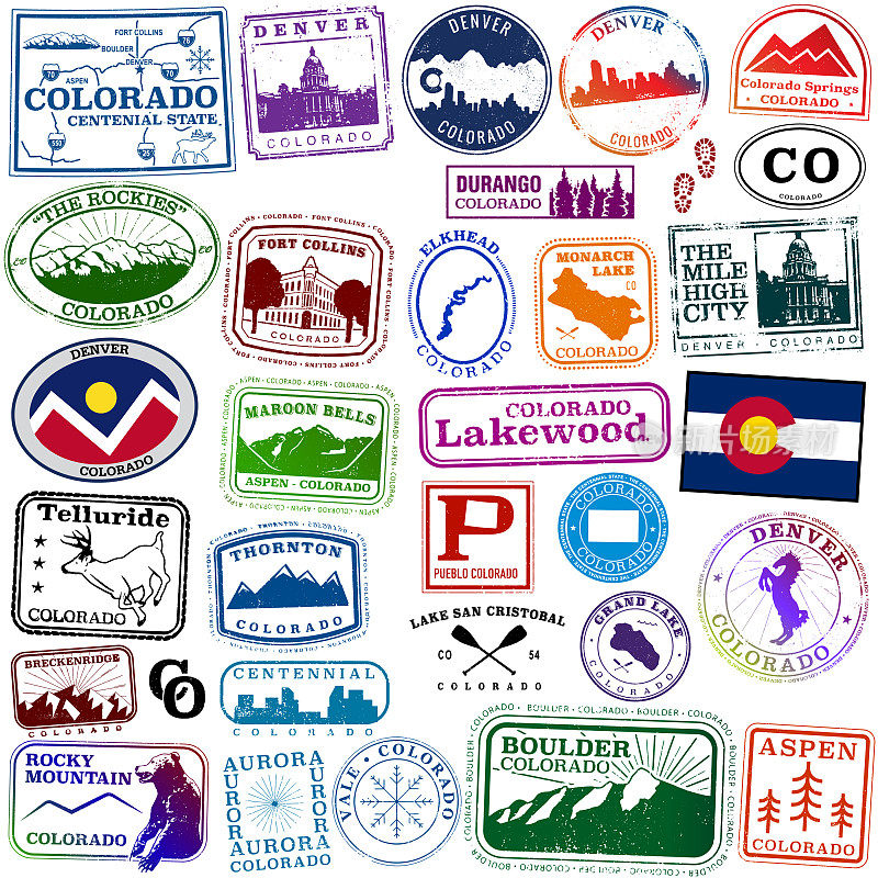 科罗拉多州旅行护照式样的邮票