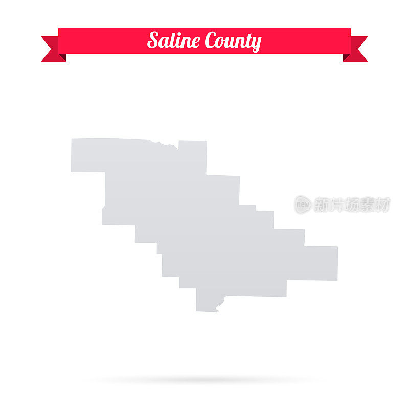 萨林县，阿肯色州。白底红旗地图